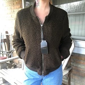Faux fur bomber jacket